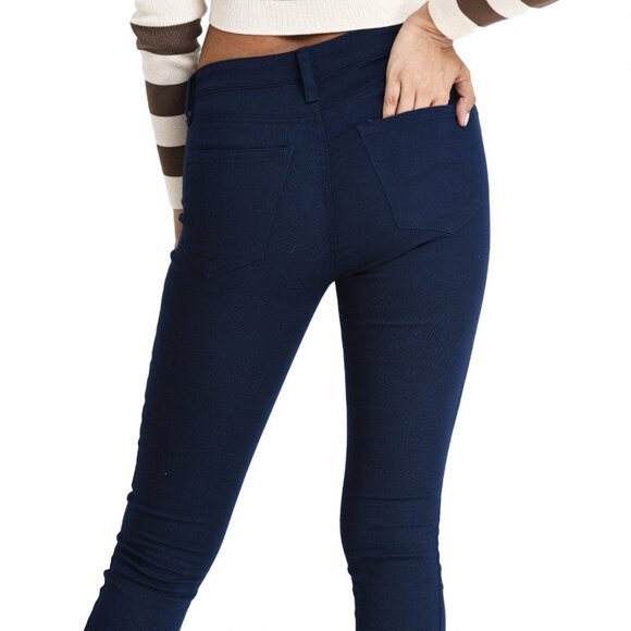 Women's Mid-Waist Cotton Stretch Pant - Blue SZ 8,10,12,14 NWT - Picture 4 of 5